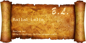 Ballai Lelle névjegykártya
